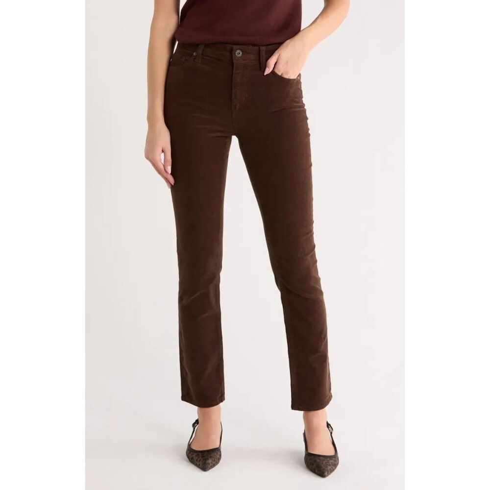 AG Adriano Goldschmied Corduroy Pants Womens Size 32 Brown Mari High Rise NEW